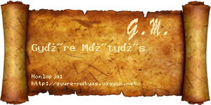 Gyüre Mátyás névjegykártya