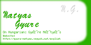 matyas gyure business card
